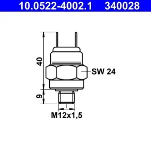 Przełącznik ciśnieniowy, hydraulika hamulcowa ATE 10.0522-4002.1 Darmowa dostawa