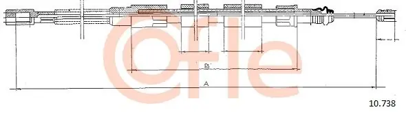 Cięgło, hamulec postojowy COFLE 10.738 Dostępne od ręki