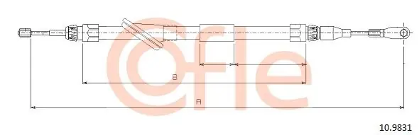 Cięgło, hamulec postojowy COFLE 10.9831 Ostatnie sztuki