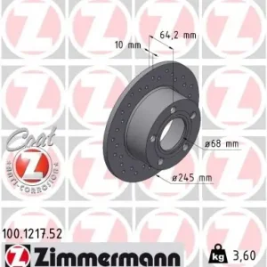 Ograniczona ilość Tarcza hamulcowa ZIMMERMANN 100.1217.52