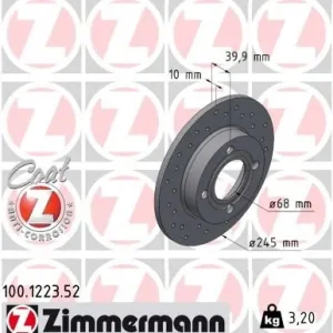Ekspresowa dostawa Tarcza hamulcowa ZIMMERMANN 100.1223.52