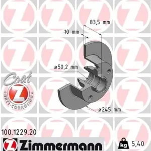 Nowy Tarcza hamulcowa ZIMMERMANN 100.1229.20