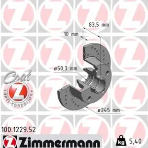 Tarcza hamulcowa ZIMMERMANN 100.1229.52 Promocja
