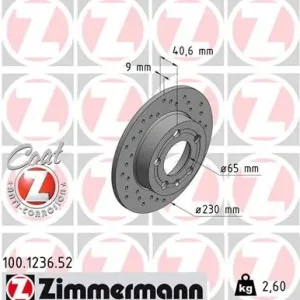Tarcza hamulcowa ZIMMERMANN 100.1236.52 Nowy