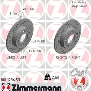 Tarcza hamulcowa ZIMMERMANN 100.1236.53 Zamów dziś
