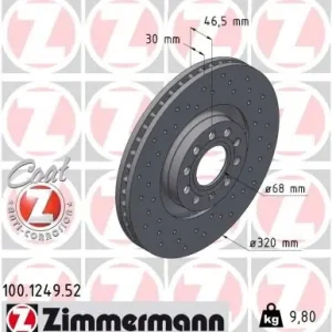 Zamów teraz Tarcza hamulcowa ZIMMERMANN 100.1249.52