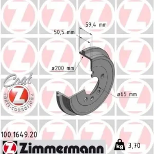 Bestseller Bęben hamulcowy ZIMMERMANN 100.1649.20