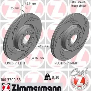 Tarcza hamulcowa ZIMMERMANN 100.3300.53 Tani