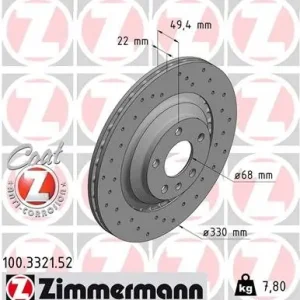 Premium Tarcza hamulcowa ZIMMERMANN 100.3321.52