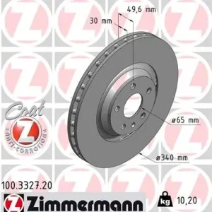 Tarcza hamulcowa ZIMMERMANN 100.3327.20 Dodaj do koszyka