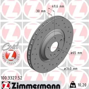 Szybka wysyłka Tarcza hamulcowa ZIMMERMANN 100.3327.52