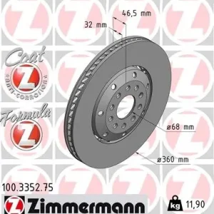Oferta czasowa Tarcza hamulcowa ZIMMERMANN 100.3352.75