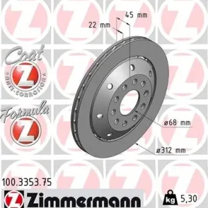 Tarcza hamulcowa ZIMMERMANN 100.3353.75 Taniej