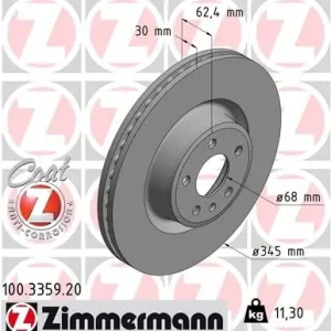 Darmowy zwrot Tarcza hamulcowa ZIMMERMANN 100.3359.20