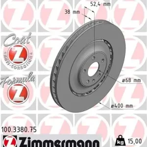Niska cena Tarcza hamulcowa ZIMMERMANN 100.3380.75