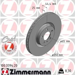 Bestseller Tarcza hamulcowa ZIMMERMANN 100.3394.20
