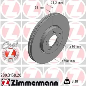 Ekspresowa dostawa Tarcza hamulcowa ZIMMERMANN 280.3158.20