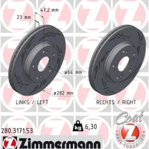 Tylko dziś Tarcza hamulcowa ZIMMERMANN 280.3171.53