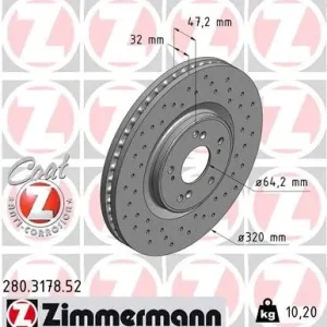 Tarcza hamulcowa ZIMMERMANN 280.3178.52 Kup teraz