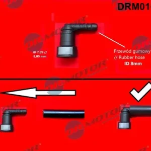 Cena promocyjna Łącznik przewodu elastycznego, przewód paliwowy DR.MOTOR AUTOMOTIVE DRM0165Q