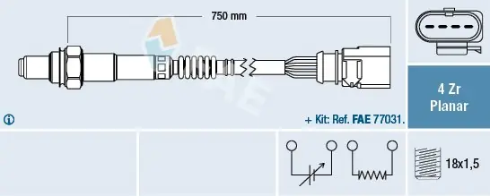 Darmowy zwrot Sonda lambda FAE 77901