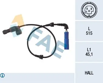 Wysoka jakość Czujnik, prędkość obrotowa koła FAE 78033