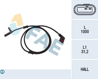 Czujnik, prędkość obrotowa koła FAE 78037 Hit sprzedaży