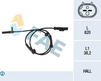 Czujnik, prędkość obrotowa koła FAE 78050 Dodaj do koszyka