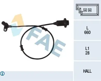 Niska cena Czujnik, prędkość obrotowa koła FAE 78072
