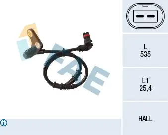 Darmowy zwrot Czujnik, prędkość obrotowa koła FAE 78136