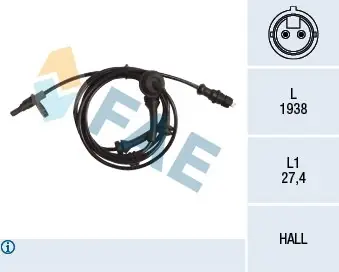 Czujnik, prędkość obrotowa koła FAE 78147 Łatwy zwrot