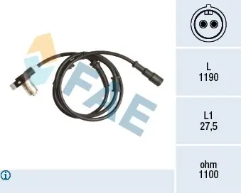 Czujnik, prędkość obrotowa koła FAE 78167 Super okazja