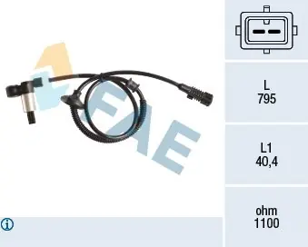 Czujnik, prędkość obrotowa koła FAE 78193 Okazja