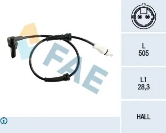 Taniej Czujnik, prędkość obrotowa koła FAE 78218