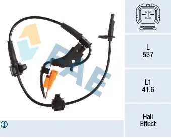 Czujnik, prędkość obrotowa koła FAE 78226 Premium
