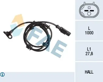 Czujnik, prędkość obrotowa koła FAE 78245 Nowy