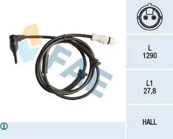 Czujnik, prędkość obrotowa koła FAE 78251 Bestseller