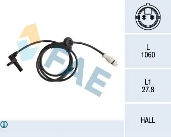 Czujnik, prędkość obrotowa koła FAE 78254 Do wyczerpania zapasów