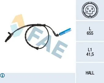 Czujnik, prędkość obrotowa koła FAE 78261 Okazja
