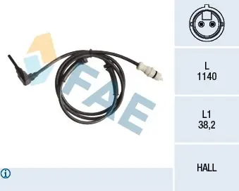 Czujnik, prędkość obrotowa koła FAE 78263 Taniej