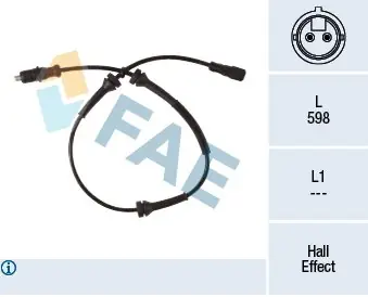 Czujnik, prędkość obrotowa koła FAE 78280 Zamów teraz