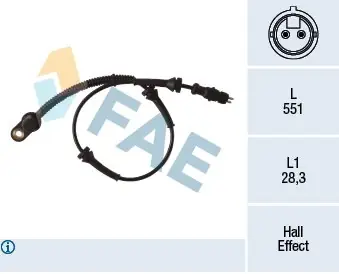 Łatwy zwrot Czujnik, prędkość obrotowa koła FAE 78297