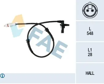 Czujnik, prędkość obrotowa koła FAE 78325 Wybór klientów