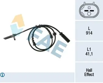 Czujnik, prędkość obrotowa koła FAE 78334 Hit cenowy