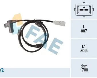 Darmowy zwrot Czujnik, prędkość obrotowa koła FAE 78368