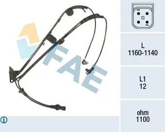 Premium Czujnik, prędkość obrotowa koła FAE 78396