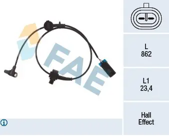 Czujnik, prędkość obrotowa koła FAE 78492 Cena promocyjna