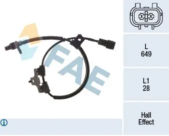 Taniej Czujnik, prędkość obrotowa koła FAE 78496