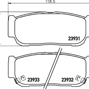 Bestseller Sklep Wazcar  Karta produktu: HEL 8DB355020221 HELLA PAGID klocki ham. tył KIA SSANGYONG