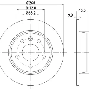 Bestseller Sklep Wazcar  Karta produktu: HEL 8DD355104501 HELLA PAGID tarcza ham. malow. tył FO SE VW